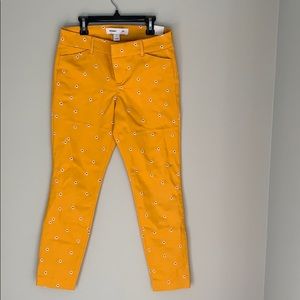 Yellow Old Navy Pants with white flowers